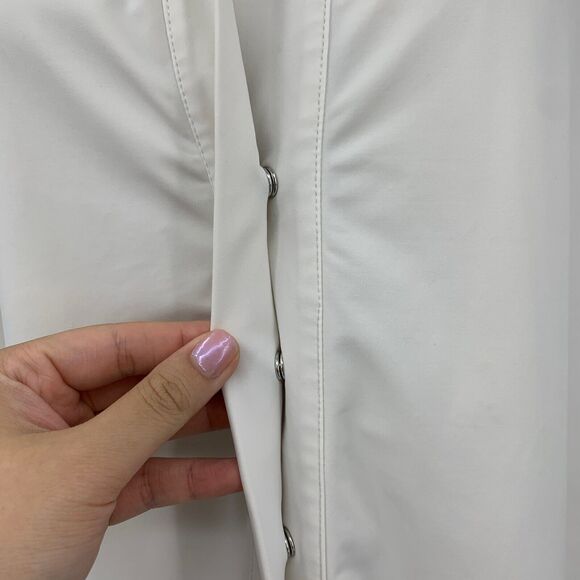 Aday Shirt Women L Large SLIM Fit Mandarin Collar Something Borrowed Snap Button - Picture 4 of 15